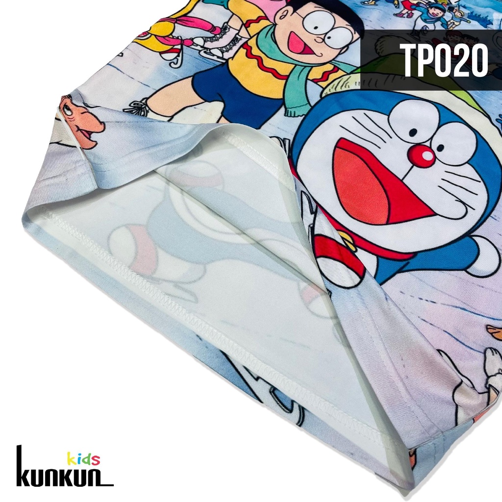 Đồ bộ bé trai Thun lạnh hình mèo máy doraemon tuyết size đại từ 10-60kg KunKun Kid TP020