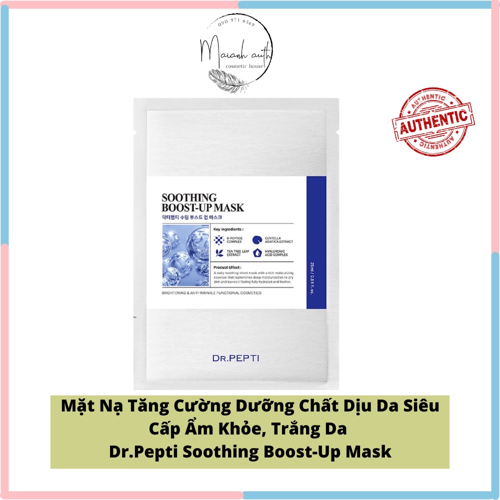 Mặt Nạ Dr.Pepti Soothing Boost-up Tăng Cường Dưỡng Chất Dịu Da Siêu Cấp Mặt nạ Dr Pepti trắng da cấp ấm 25ml