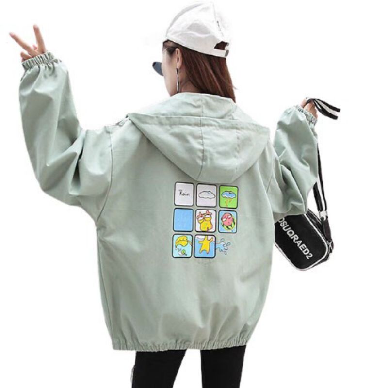 Áo khoác bomber kaki màu xanh min