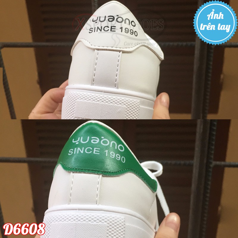 Giày thể thao nữ cổ thấp Since 1990 - Giày nữ trắng ulzzang da PU D6608 | BigBuy360 - bigbuy360.vn