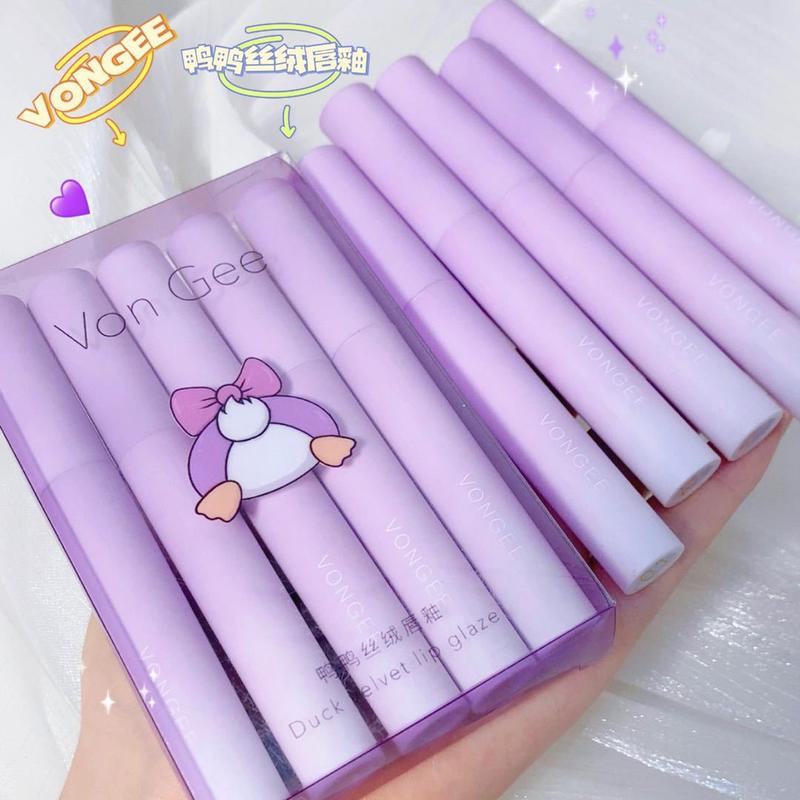 Bộ 5 Son Kem Màu Nhung Lì Lâu Trôi Không Thấm Nước VONGEE