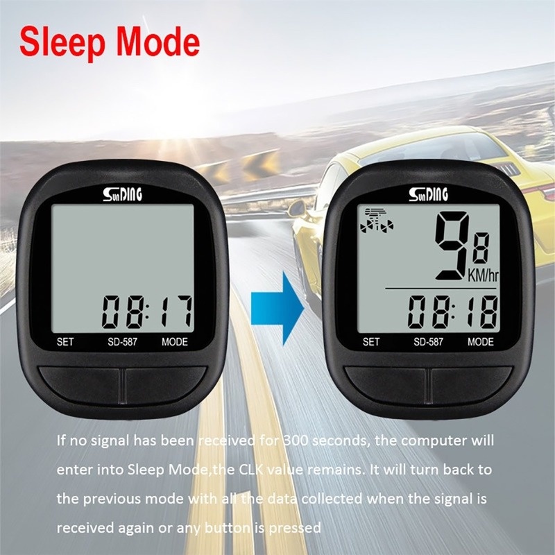 Đồng hồ đo tốc độ không dây màn hình LCD kỹ thuật số chống nước cho xe đạp