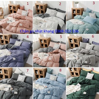 Bộ chăn ga và vỏ gối cotton tici hàng nhập khẩu 04 món , chát chọn mẫu
