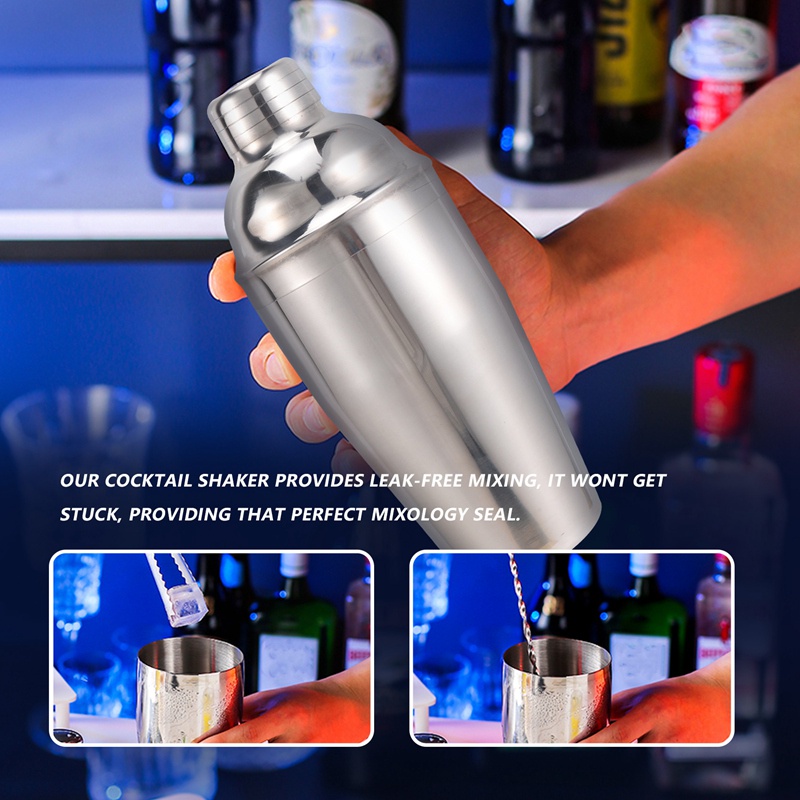 Bộ Dụng Cụ Pha Chế Cocktail 12 Món Bằng Thép Không Gỉ Kèm Giá Đỡ Tiện Lợi Dành Cho Bartender