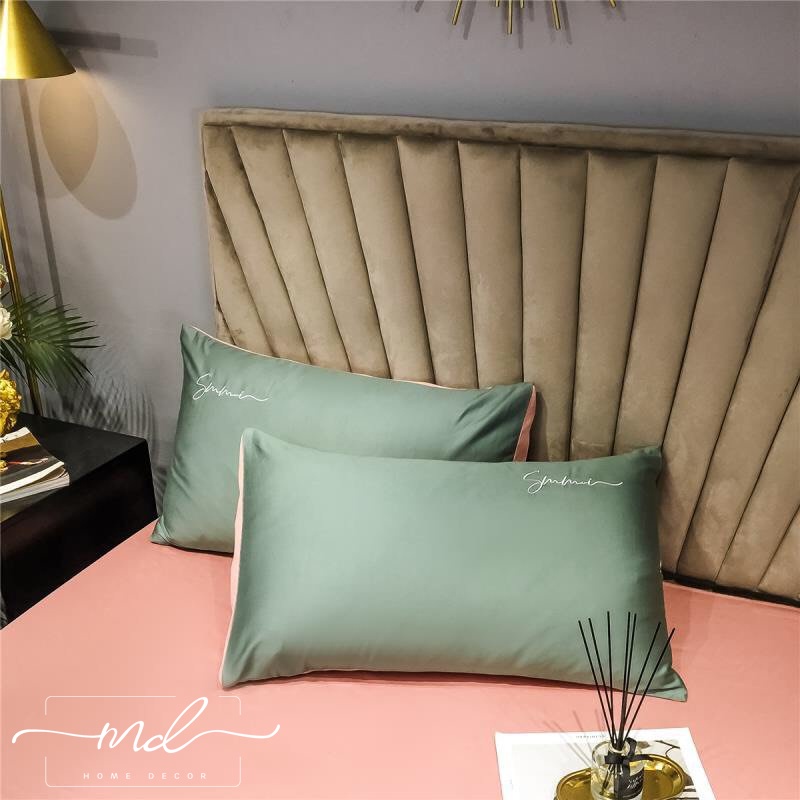 Bộ chăn ga gối Lụa Tencel 40S MD.Decor - Bedding cao cấp nhập khẩu miễn phí bo chun M2,M4,M6,M8
