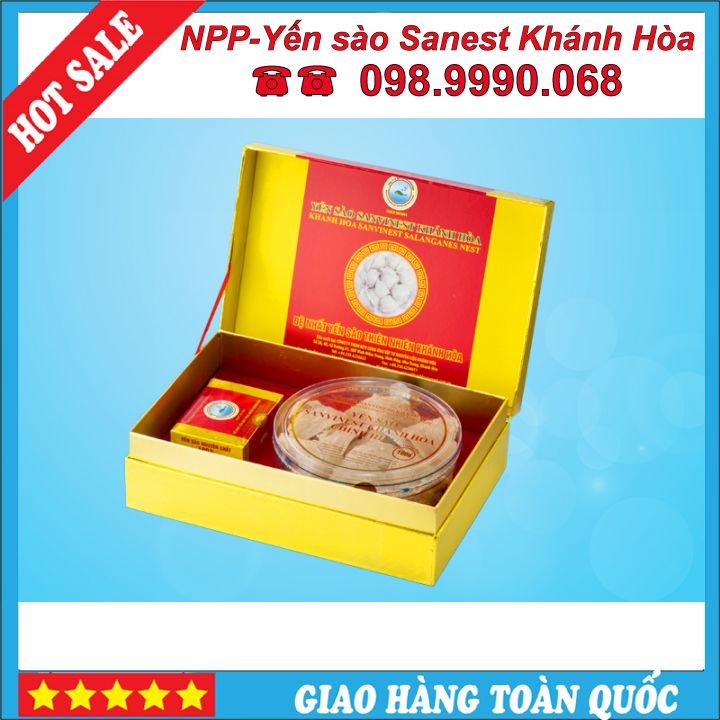 Yến Sào Sanvinest Khánh Hòa Chính Hiệu CHÍNH HÃNG  Nguyên Tổ Sơ Chế  - Hộp 100 Gram (S210)