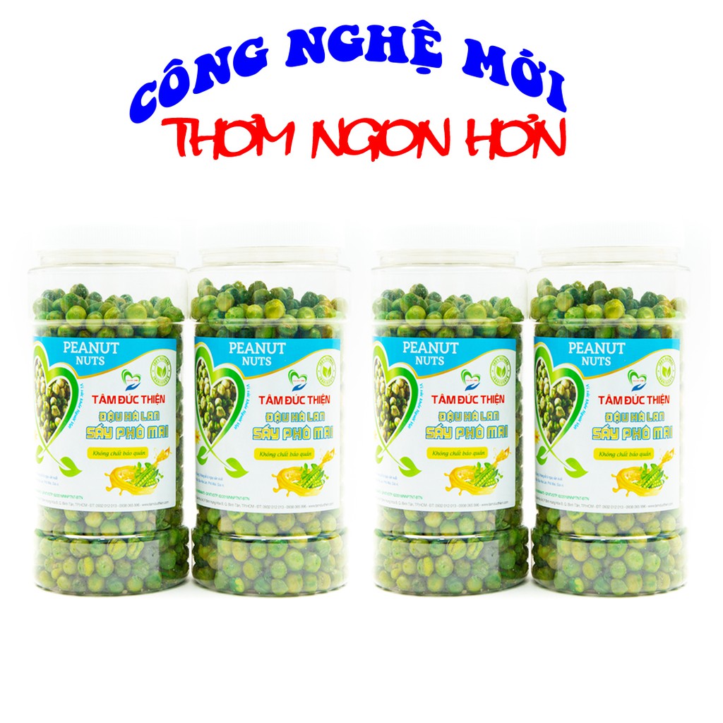 Combo 4 Hộp: Đậu Phộng Rang Tỏi Ớt /Đậu Hà Lan Sấy Phô Mai Tâm Đức Thiện(4 x 255GR/220GR) | BigBuy360 - bigbuy360.vn