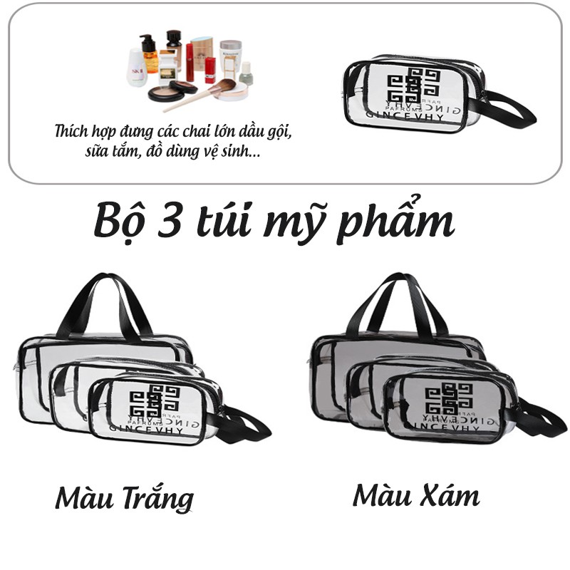 Túi Đựng Mỹ Phẩm Trong Suốt Có Quai Chống Nước Tiện Lợi , Túi Đựng Đồ Trang Điểm LIMO.H