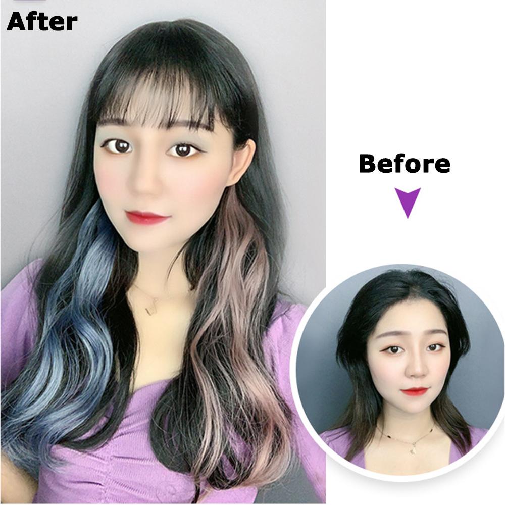 Tóc Giả Nối Dài Vô Hình Bằng Sợi Tổng Hợp 8 Màu Sắc Gradient Dành Cho Nữ