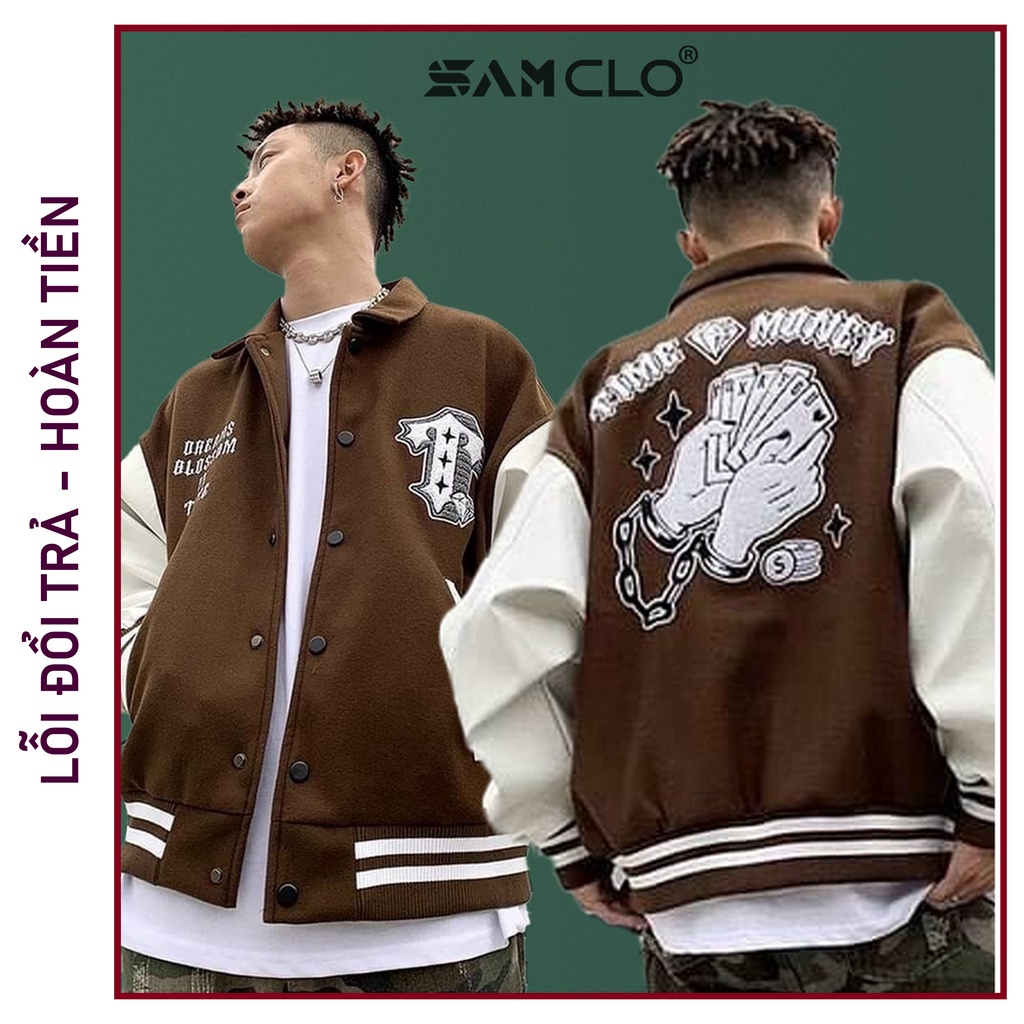 Áo khoác NỈ CỔ TRỤ nam nữ SAM CLO freesize form rộng Unisex mặc nhóm, cặp - coupe in lá bài KIM CƯƠNG chữ TIME MONEY