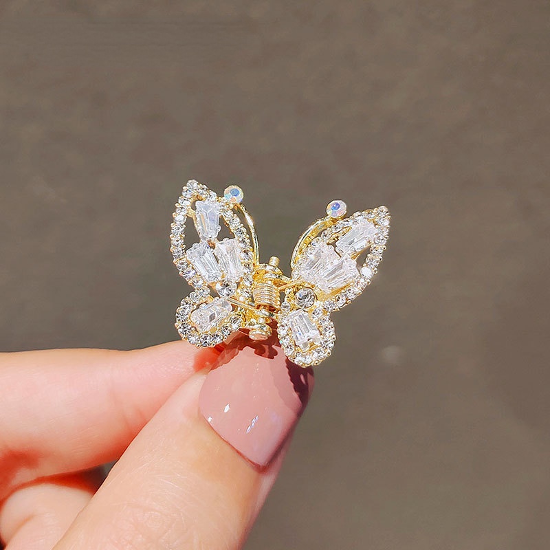 Kẹp Tóc Hình Bướm Mini Đính Đá Sang Trọng Phong Cách Hàn Quốc