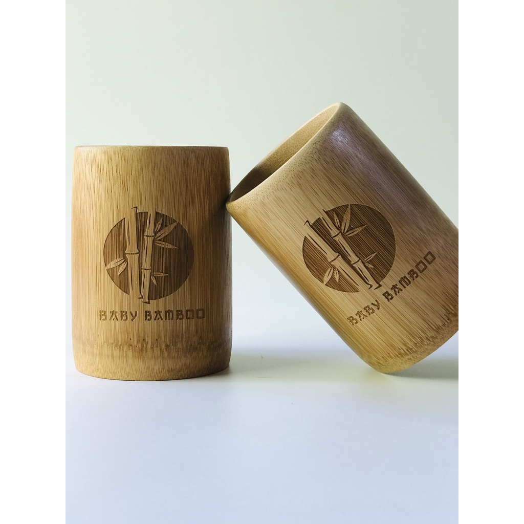 Ly tre/ Cốc tre tự nhiên handmade Baby Bamboo cao 10cm, đường kính 6-8cm