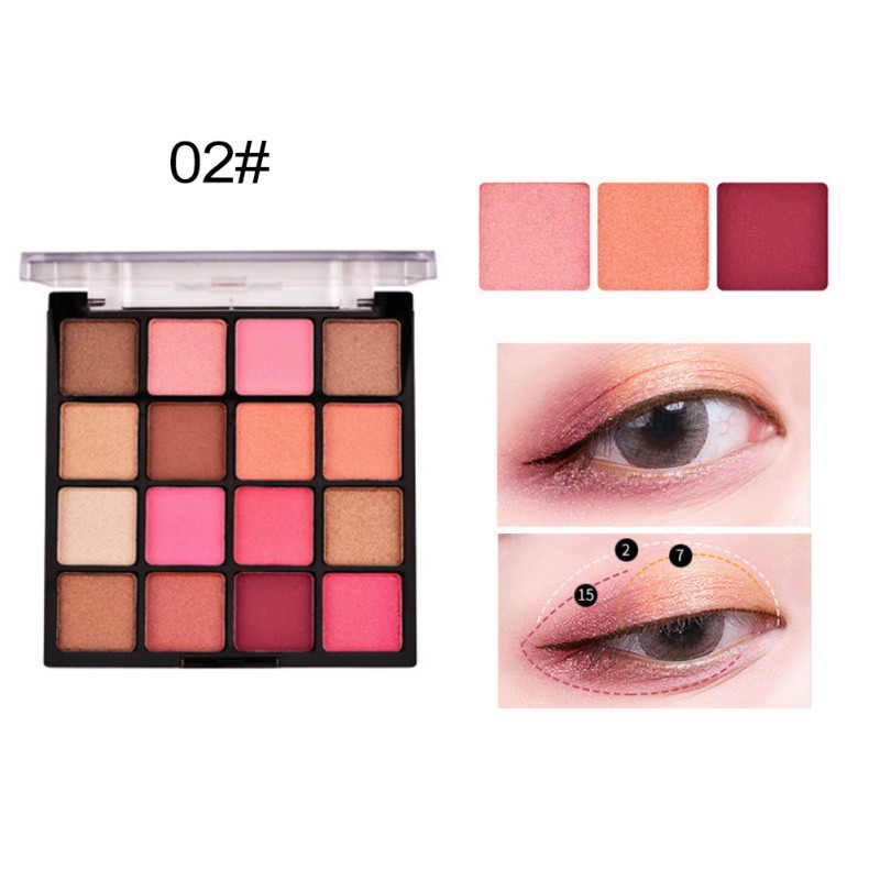 [Hàng mới về] Bảng màu phấn mắt chống nước lâu phai 16 màu kết hợp thời trang | BigBuy360 - bigbuy360.vn