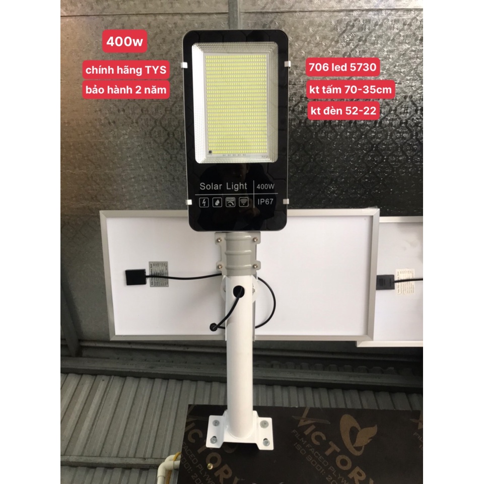 Đèn năng lượng mặt trời bàn chải 400w chính hãng TYS đèn đường vỏ nhôm đúc có giấy bảo hành
