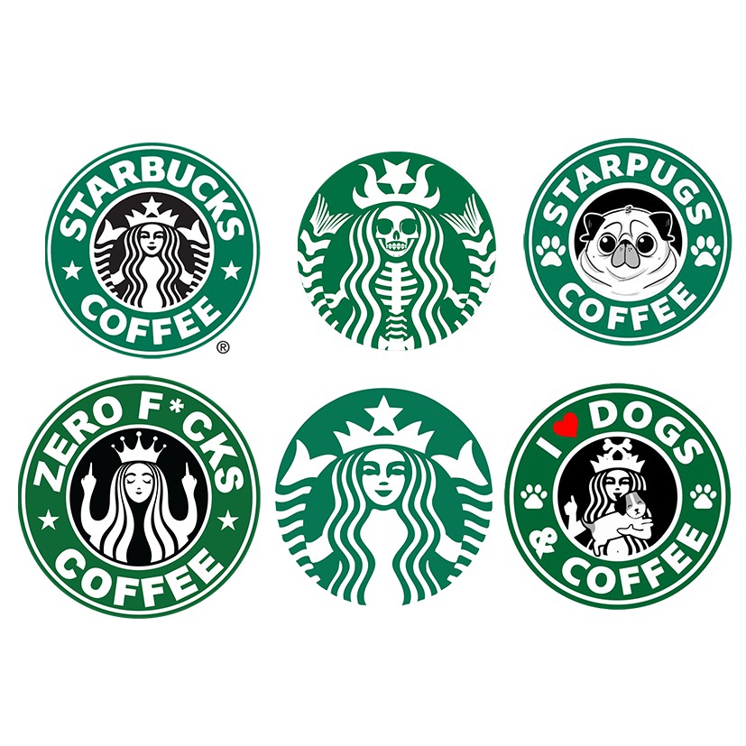 Sticker decal hình dán logo STARBUCKS, dán laptop, dán nón bảo hiểm