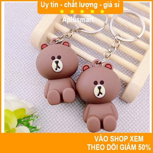 Móc khóa treo túi, balo hình gấu Brown cao 4.5cm đáng yêu ⭐FREESHIP ⭐Uy tín ⭐Móc khóa treo túi, balo hình gấu Brown cao