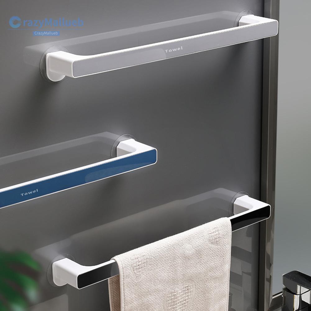 CRA-Stock Punch-free Suction Towel Rack Wall Mount Hanging Towel Storage Holder Shelf