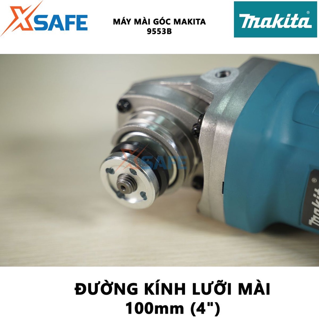 Máy mài góc MAKITA 9553B Máy mài cầm tay công tắc đuôi, công suất 710W, tốc độ không tải 11,000 rpm