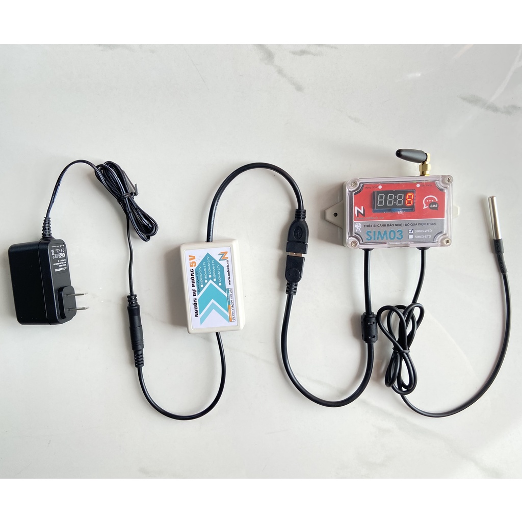 SIM03WTD – Thiết bị đo hiển thị, cảnh báo nhiệt độ và mất điện qua điện thoại bằng tin nhắn và gọi điện