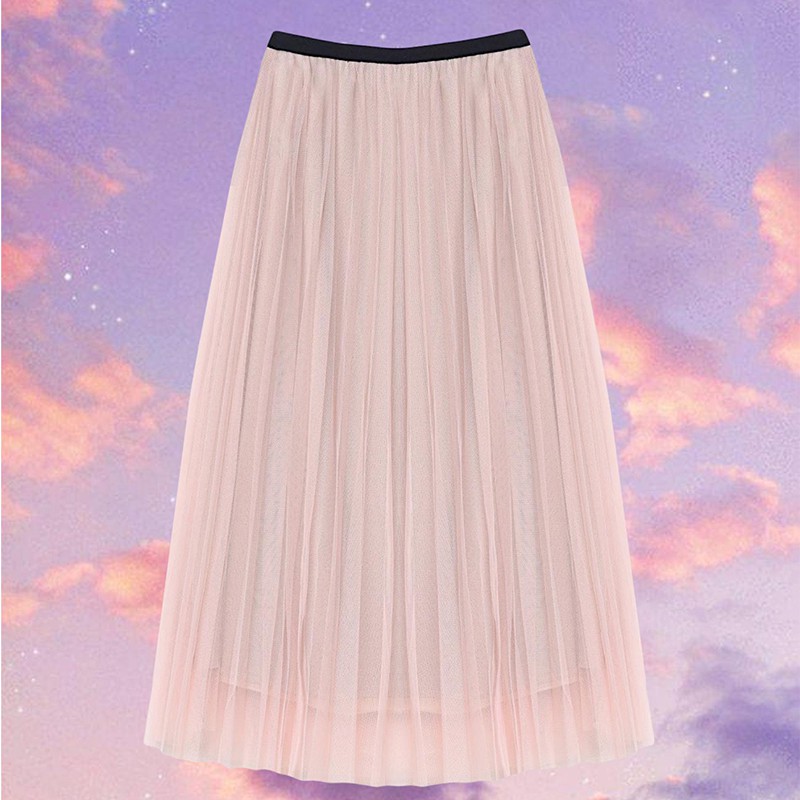 [Mã WABRHI5 giảm 15% đơn 599K] Chân váy dài kim tuyến hồng tingoan GLOWING SKIRT/PK