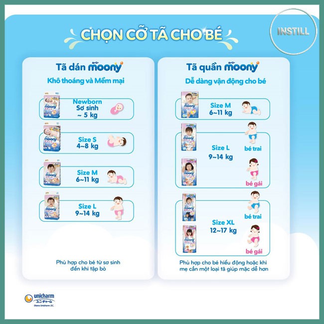 Tã Quần Moony Nhật Cho Bé Trai Size L 44 Miếng (9-14kg)