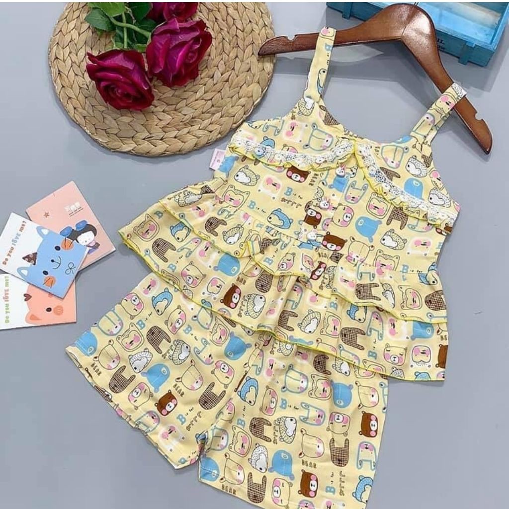 Bộ Tôn Hè Bé Gái Từ 1- 3 Tuổi  .mẫu ngẫu nhiên -