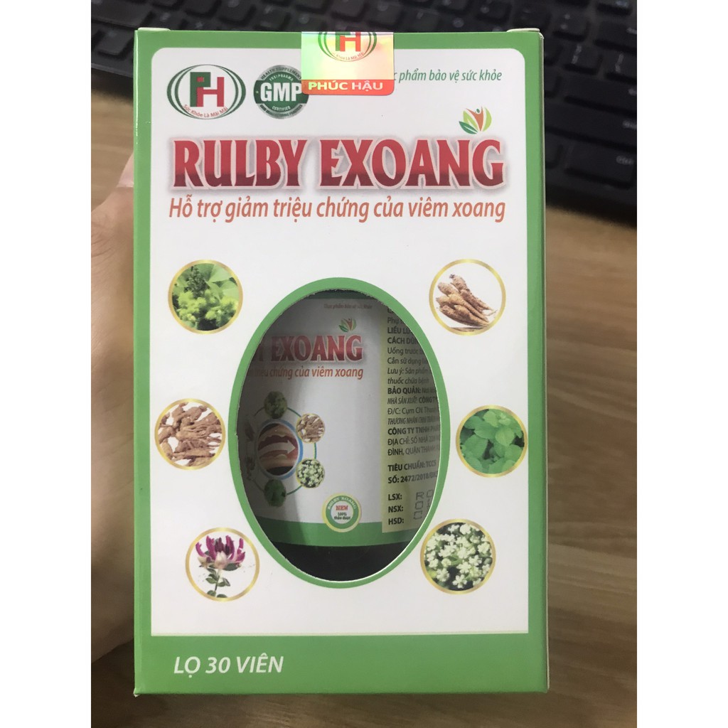 Viên uống giảm viêm mũi dị ứng ❤️FREESHIP👍 Rulby Exoang ❤️ hỗ trợ giảm triệu chứng viêm xoang viêm mũi dị ứng