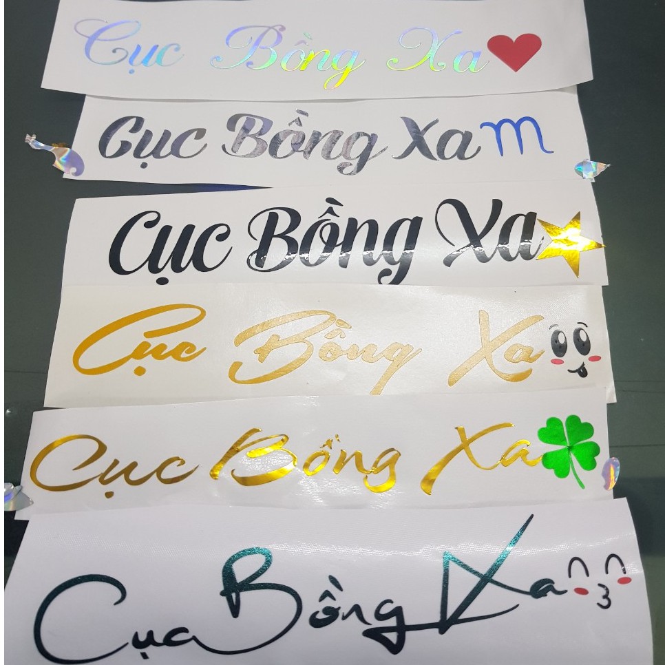 Sticker chrome vàng chữ ký theo yêu cầu