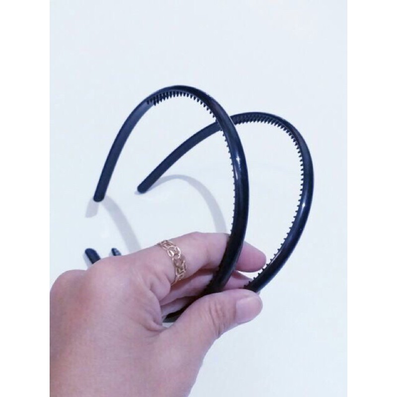 Bờm tóc nhựa mềm màu đen (bản 6mm)
