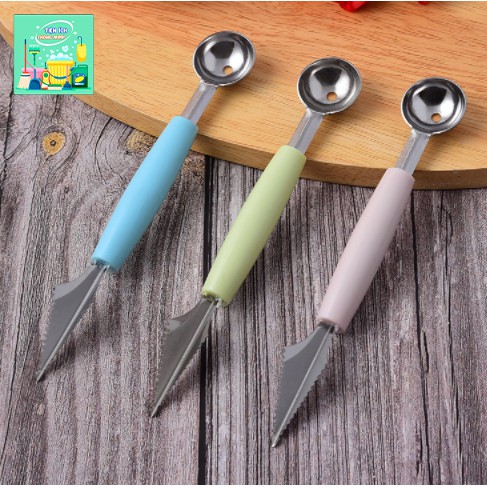 Dao cắt tỉa trái cây 2 đầu đa năng - Dao gọt tỉa hoa quả thông minh, dụng cụ khắc tỉa 2 đầu inox - TT843