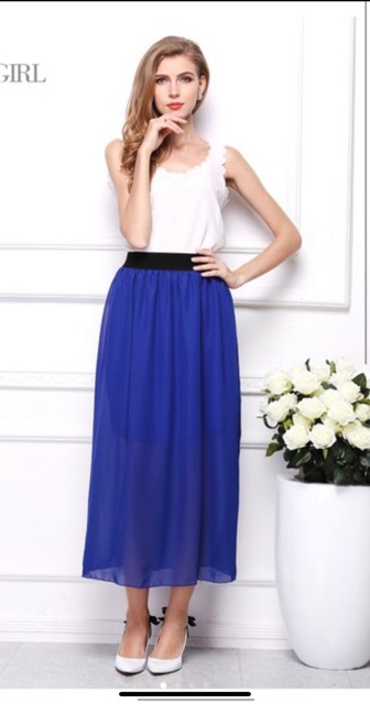 Chân váy voan dài