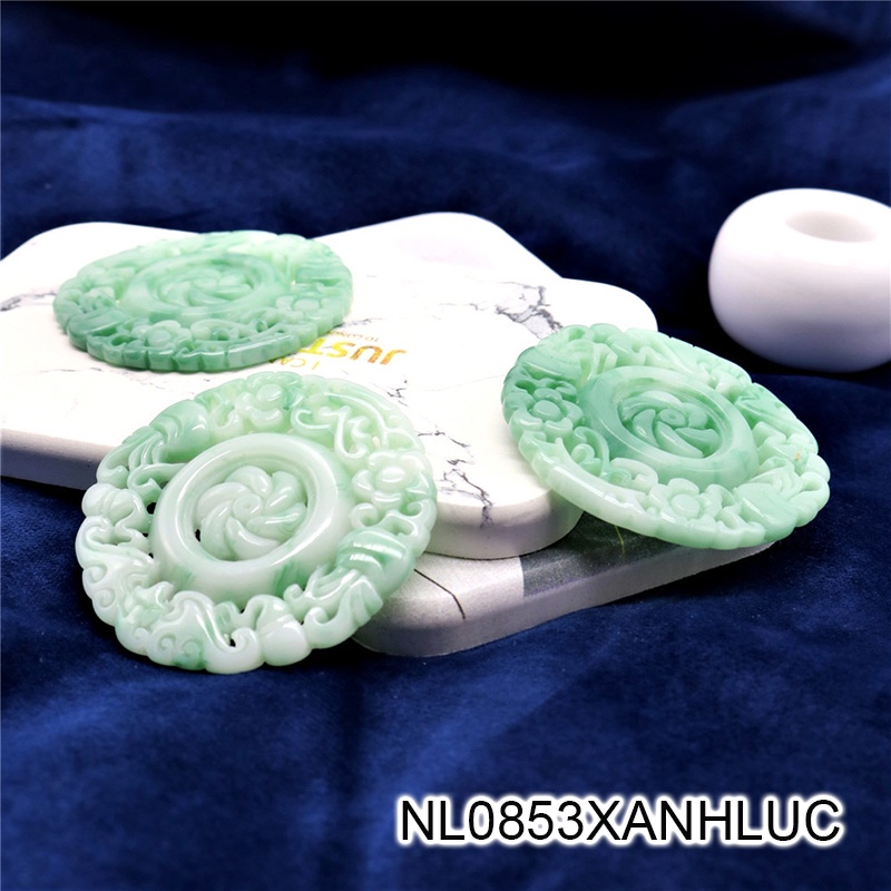 Ngọc bội resin họa tiết tròn 54mm nguyên liệu làm trâm làm trang sức cổ trang việt phục