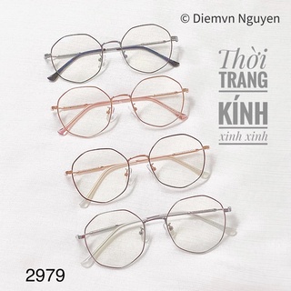 Gọng kính cận 2979_Gọng cận đa giác nam nữ, chất kim loại cứng cáp, xinh xắn