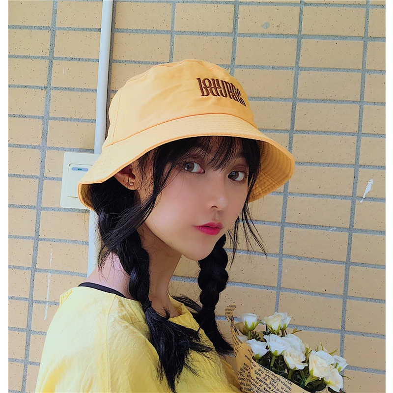 Mũ bucket ulzzang chữ thái in nổi hot trend dày dặn form chuẩn