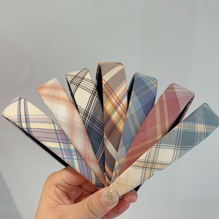 Bờm tóc vải KẺ phong cách Hongkong retro BT83