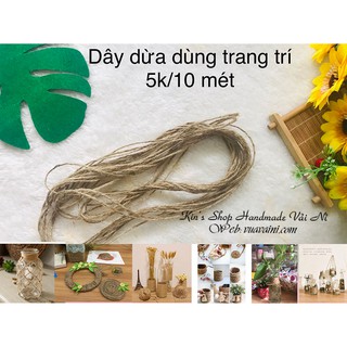 Dây dừa 5mm dây thừng dừa dùng trang trí, quấn chai lọ, gói quà, bó hoa, treo ảnh, làm đồ handmade, thủ công lặt vặt