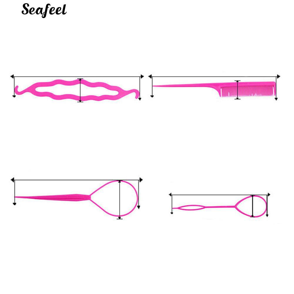 Bộ 4 dụng cụ tạo mẫu tóc bằng nhựa đầy tiện lợi