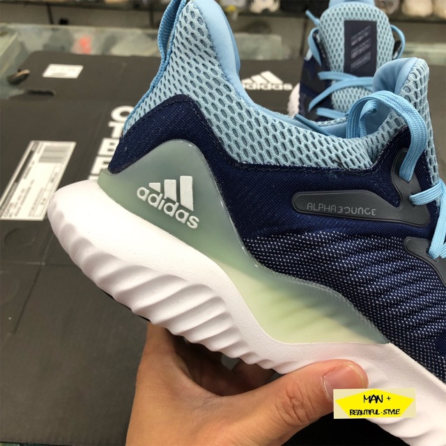 Giày thể thao Alphabounce Beyond xanh thẫm, giày chạy bộ siêu nhẹ siêu êm