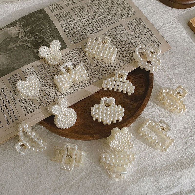 Kẹp tóc đính ngọc trai giả phong cách cổ điển thời trang thanh lịch dành cho nữ