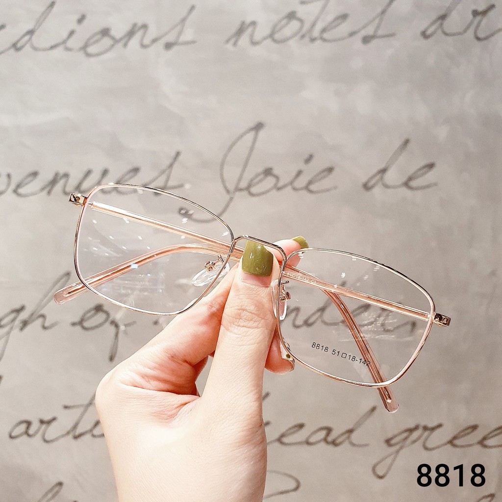 [Mã SKAMA07 giảm 8% đơn từ 250k] Gọng Kính Cận Kim Loại Viền Mảnh Nam Nữ 8818 Lilyeyewear | BigBuy360 - bigbuy360.vn