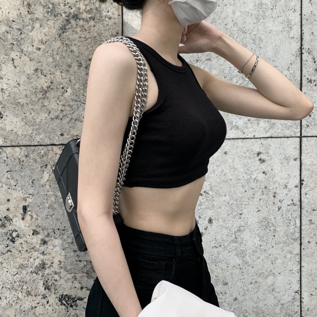 Áo ba lỗ croptop nữ thun tăm dày đẹp basic SOBEH