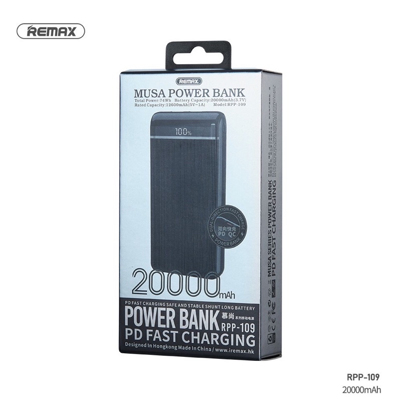 Pin Sạc Dự Phòng Sạc nhanh 18w 20000mah Rema Bảo Hành 12 Tháng