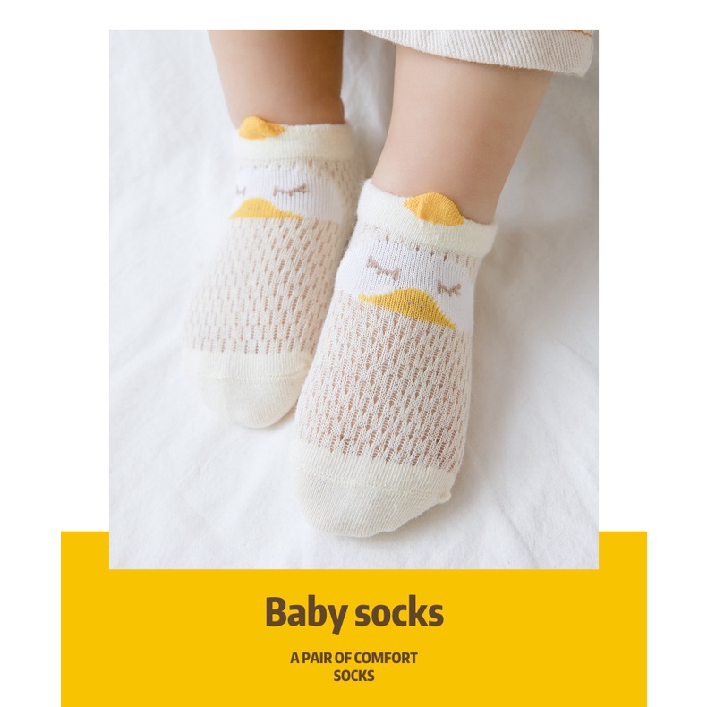Tất lưới cho bé 0 đến 1 tuổi,chất cotton Hàn mềm mịn,có độ đàn hồi cao, co giãn tối đa, không gây đau hằn cổ chân của bé
