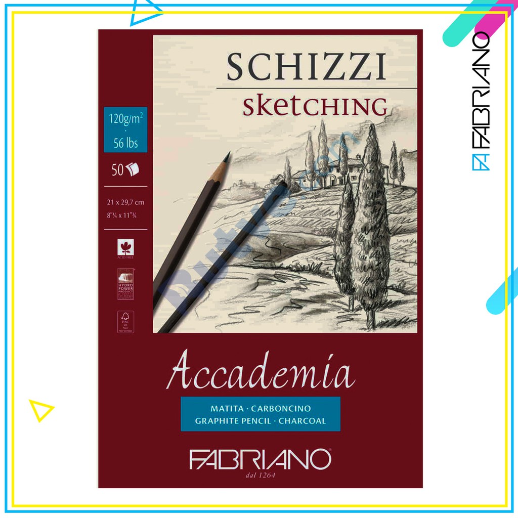 Sổ vẽ Fabriano Schizzi Sketching A4 120gsm (30 Tờ)
