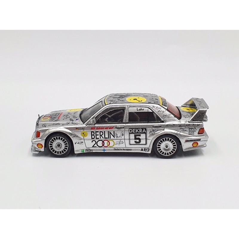 Xe Mô Hình Mercedes-Benz 190E 2.5-16 Evolution II #5 &quot;Berlin&quot; 1992 Tỉ lệ 1:64 Hãng sản xuất MiniGT ( Bạc )