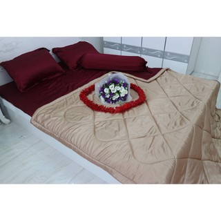 [SIÊU SALE] [HỔ TRỢ PVC] Xả kho Bộ drap giường có chăn phi lụa cao cấp sang chảnh (chọn màu)