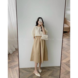 Chân váy vintage dáng dài Hàn Quốc