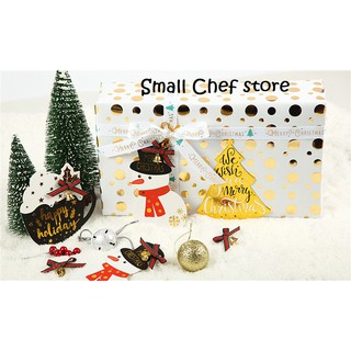 Set 10 tấm thiệp Giáng sinh bằng thẻ treo trang trí cây thông Noel, hộp quà [ BST X-MAS]