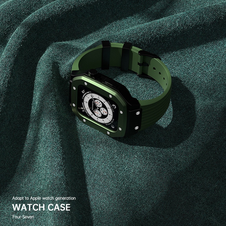 Dây Đeo Thay Thế Chất Liệu Thép Không Gỉ Phối Hợp Kim Nhôm Cho Đồng Hồ Apple Watch 7 45mm 6 SE 5 4 44mm