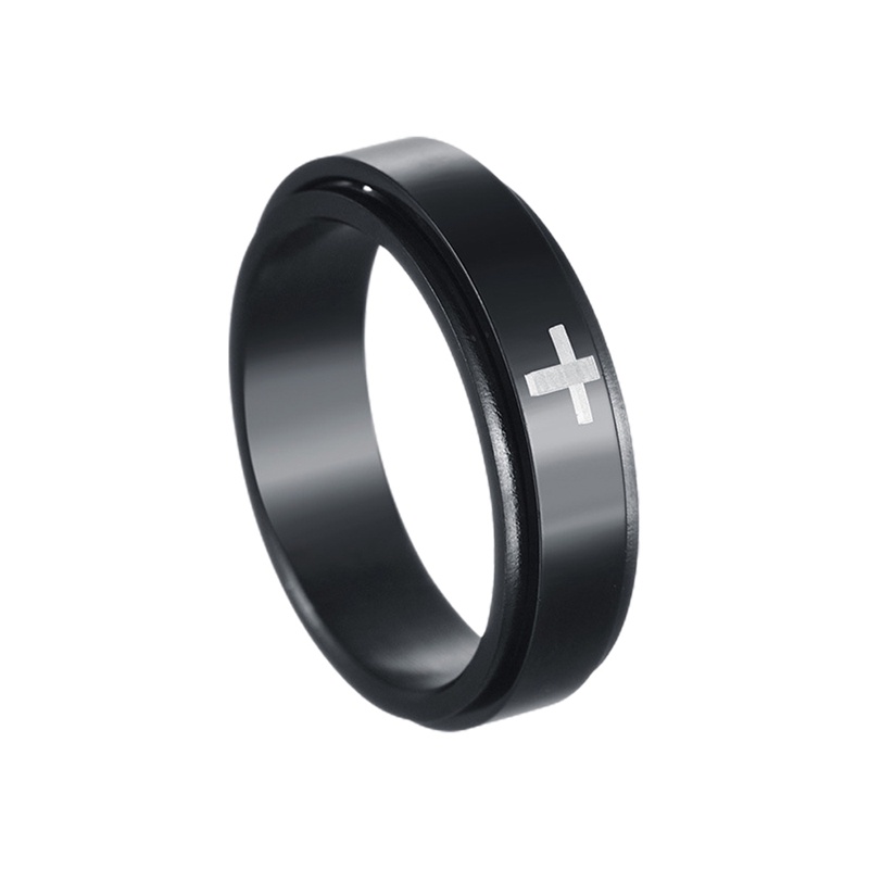 Nhẫn Đen Bằng Thép Không Gỉ Khắc Chữ Jesus Thời Trang Dành Cho Nam